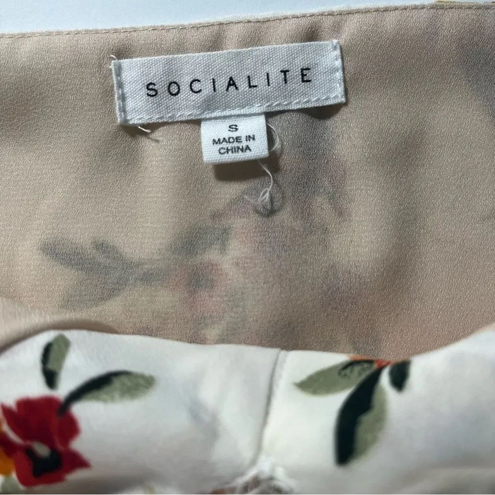 Socialite Cream Floral Lace Cami Tank Top Small - Picture 7 of 10